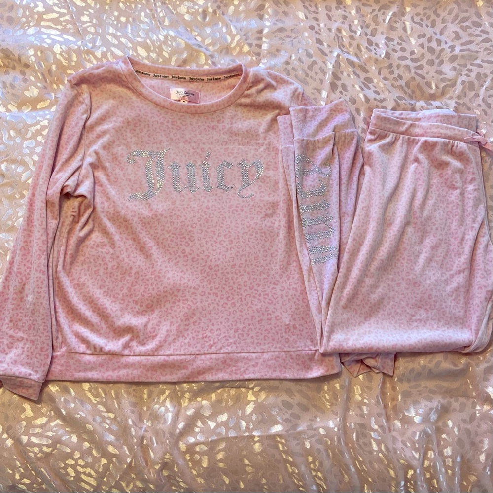 Juicy Couture Pink Leopard Print Pajama Set